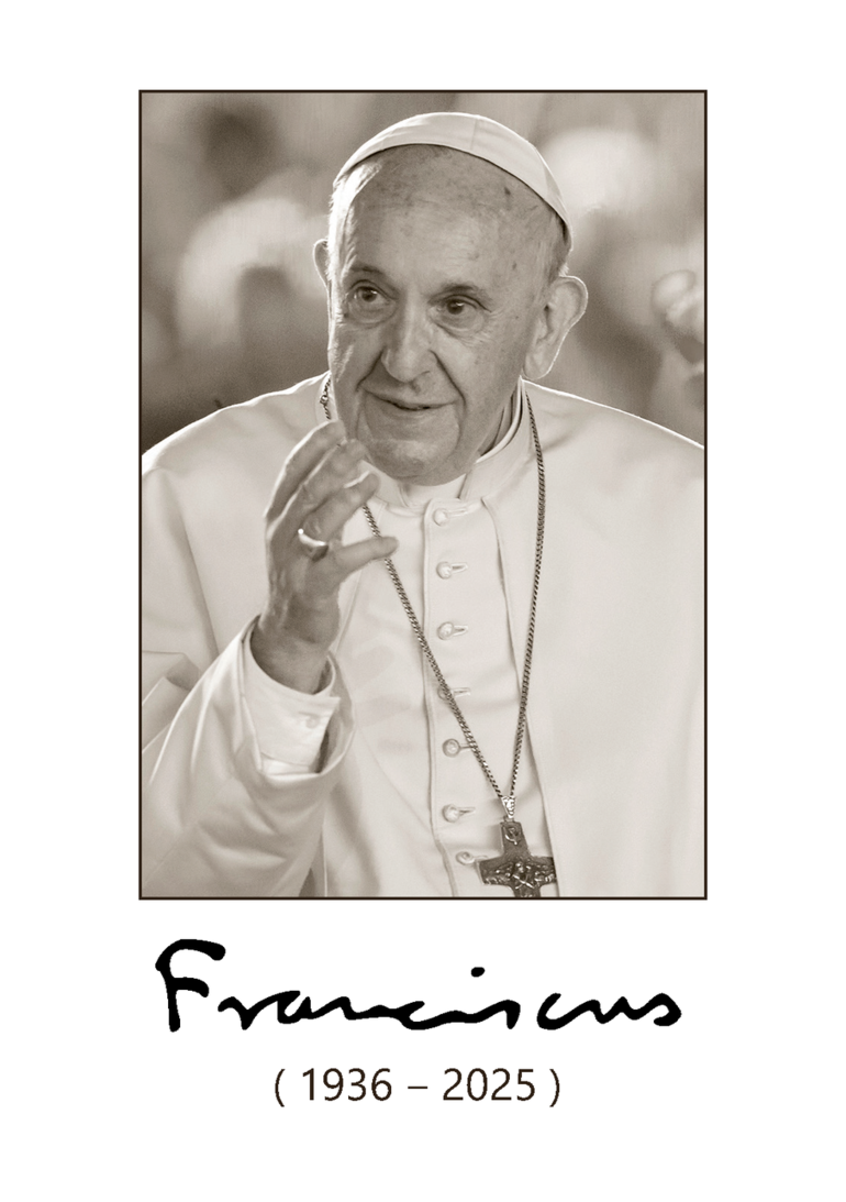 Carte avec une prière pour le pape François